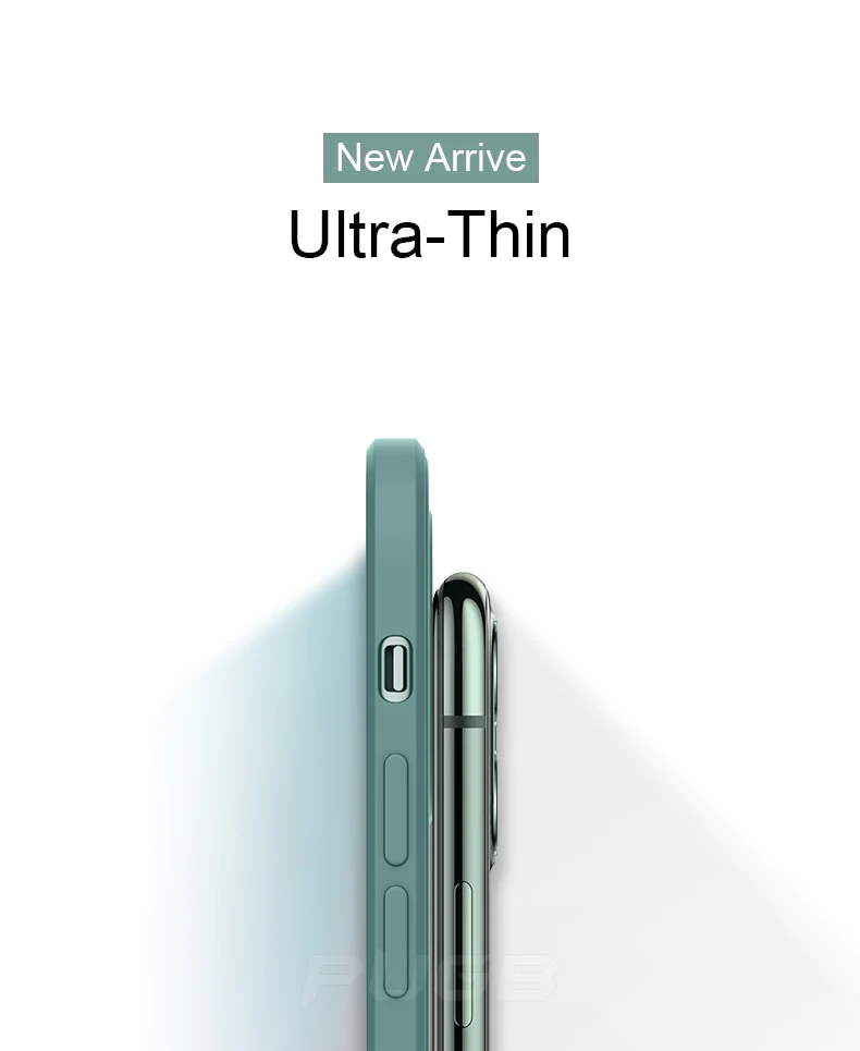 Original Square Liquid Silicone Shockproof Case for iPhone.