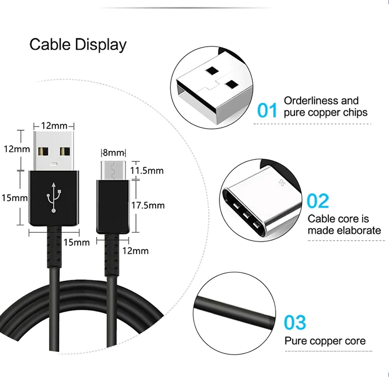 Samsung Car Charger 15W Fast Duel Charging with USB Type C Cable.