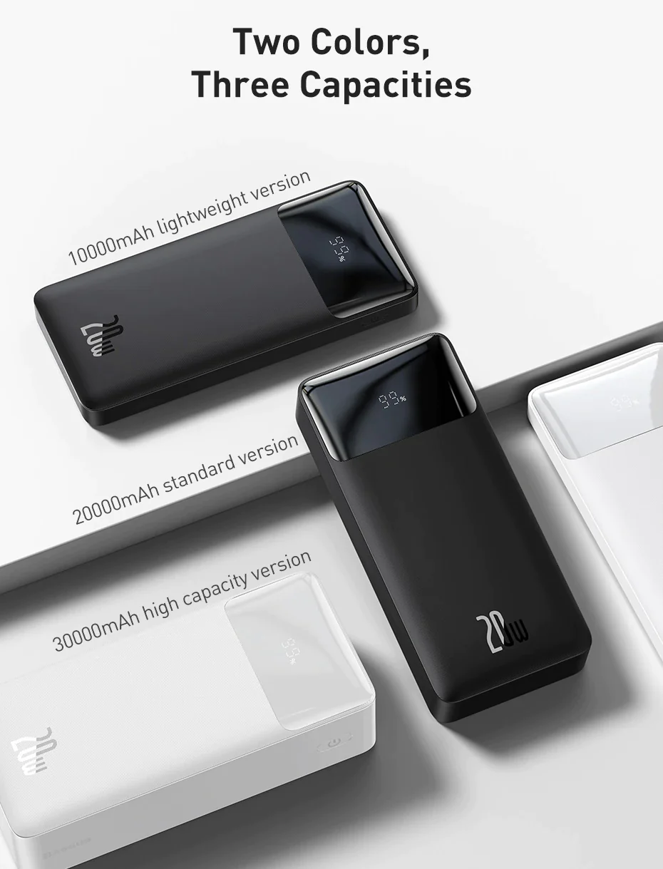Baseus 20W Power Bank 30000mAh with NTC Temperature Protection and Compatible with All Fast Charging Protocol