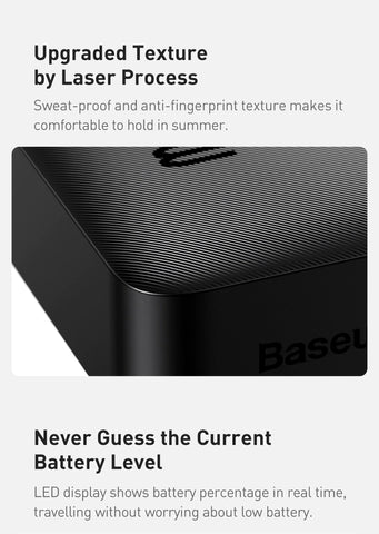 Baseus 20W Power Bank 30000mAh with NTC Temperature Protection and Compatible with All Fast Charging Protocol