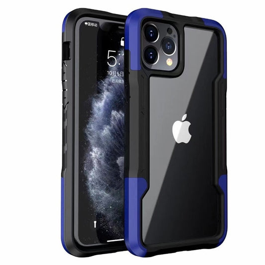 New Shockproof Transparent Hard TPU Phone Case for iPhone - BLUE