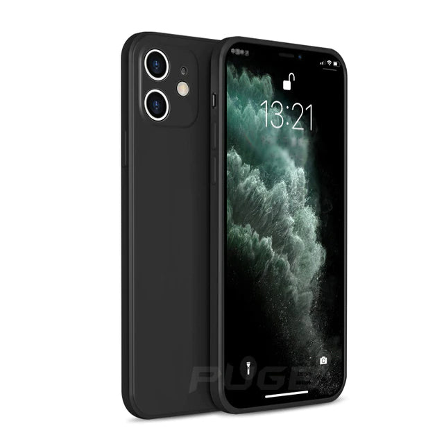 Original Square Liquid Silicone Shockproof Case for iPhone.