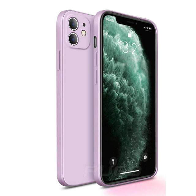 Original Square Liquid Silicone Shockproof Case for iPhone.