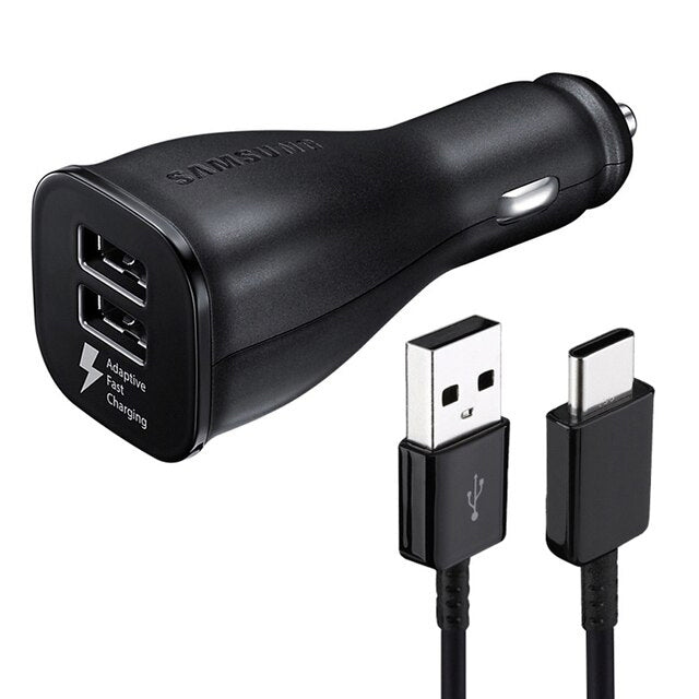 Samsung Car Charger 15W Fast Duel Charging with USB Type C Cable.