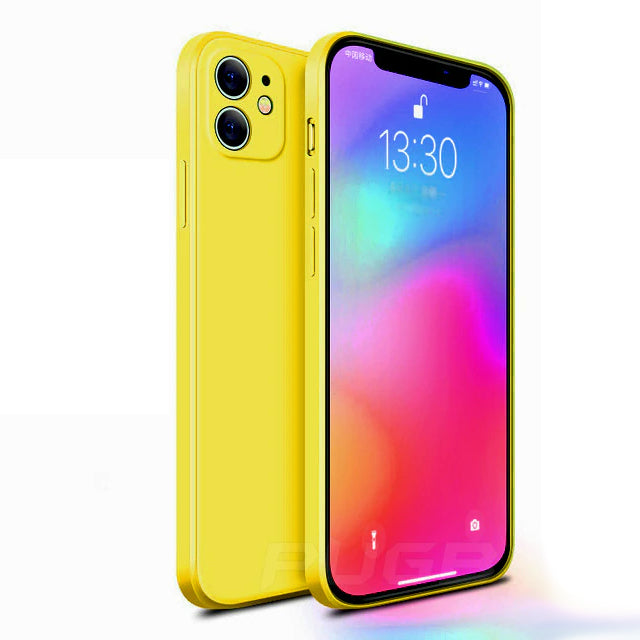 Original Square Liquid Silicone Shockproof Case for iPhone.