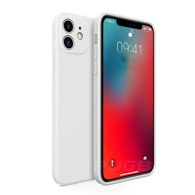 Original Square Liquid Silicone Shockproof Case for iPhone.