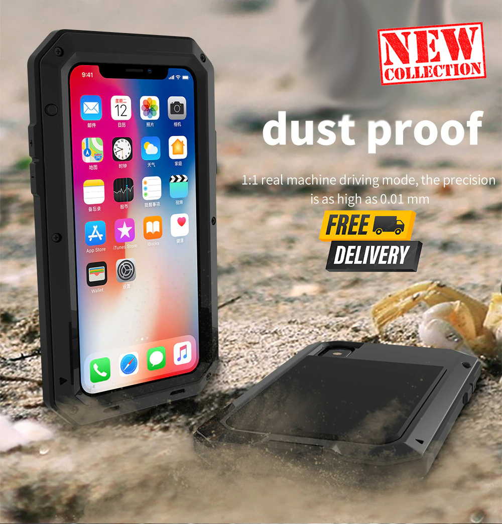 STUBBORN ARMOR - Heavy Duty 360 Full Body Waterproof Metal Case for iPhone X / 11 / 12 / 13 Series