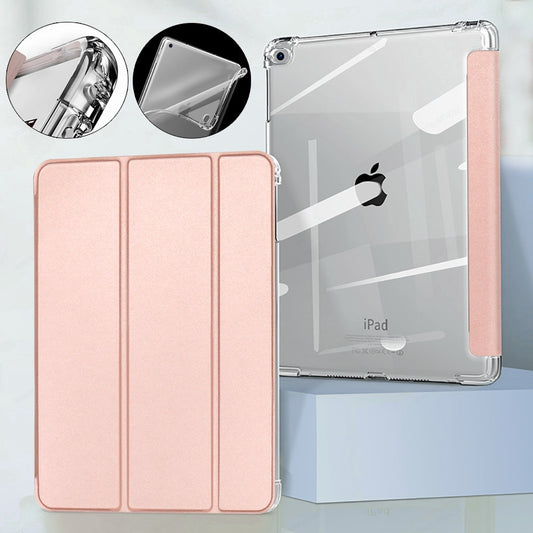 AUZONE Tri-Fold Transparent Case for Apple iPad Air 1, 2 , iPad Air 3 10.5", 4th 10.9"