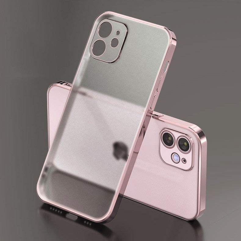 New Ultra Clear Silicone Case with Electroplated Square Frame for iPhone14 Series