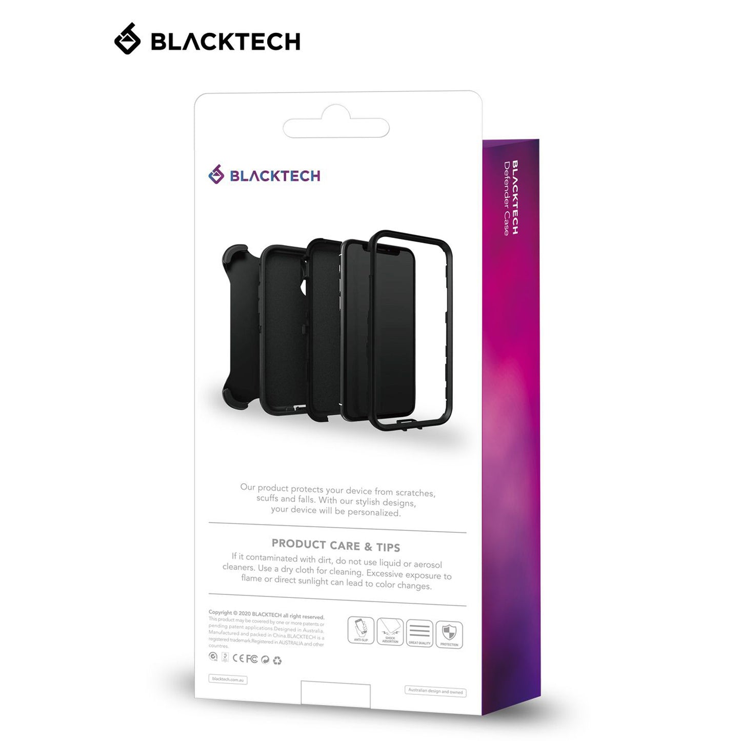 BLACKTECH Defender Case with Separable Clip for iPhone