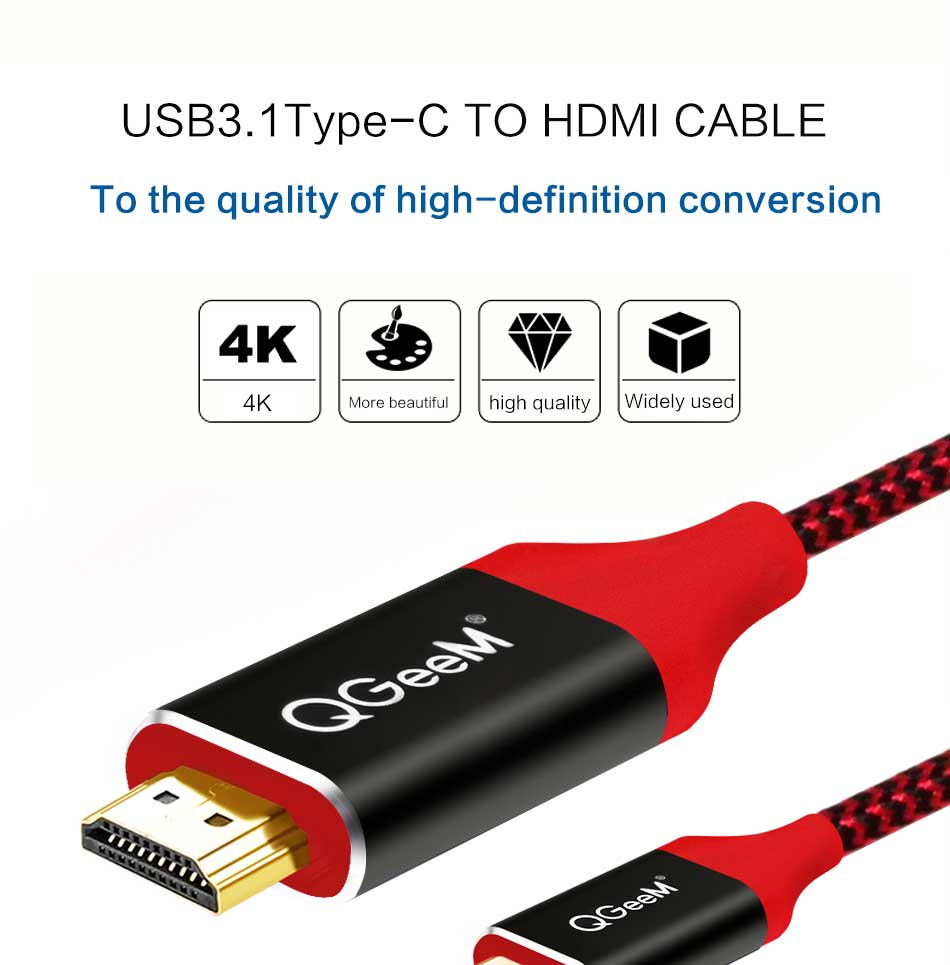 4K HDMI 60Hz Cable USB Type C to HDMI Adapter USB-C HDMI Thunderbolt 3 Converter.