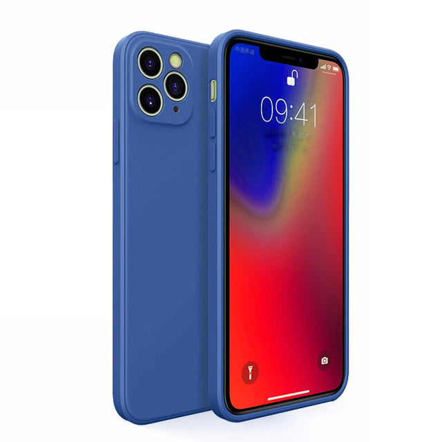 Original Square Liquid Silicone Shockproof Case for iPhone.