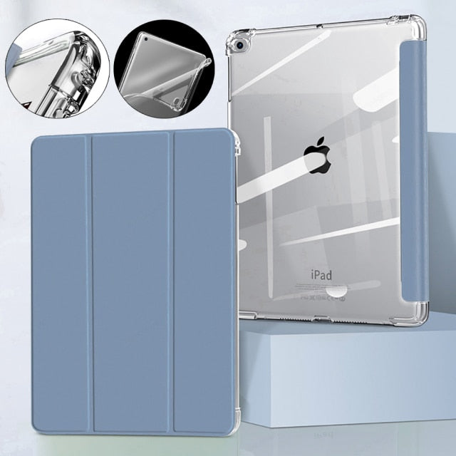 AUZONE Tri-Fold Transparent Case for iPad 10.2" 7/8/9th Gen.