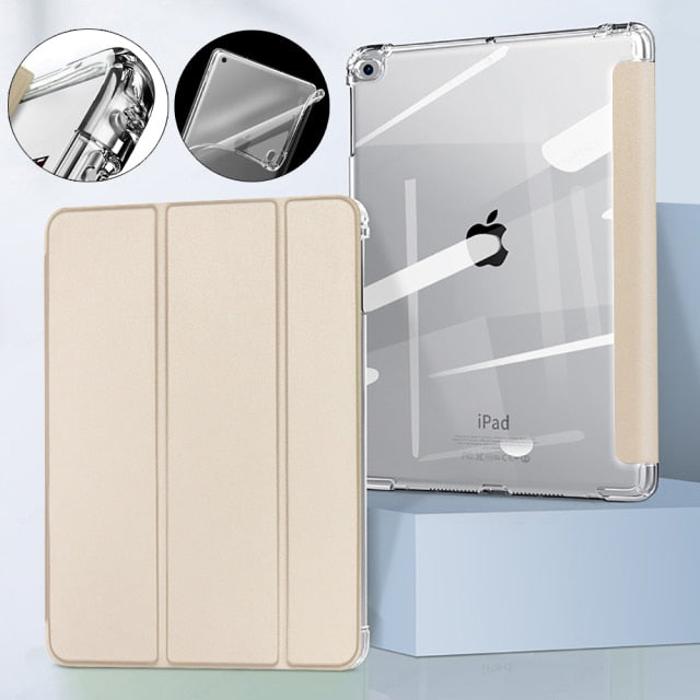 AUZONE Tri-Fold Transparent Case for iPad 10.2" 7/8/9th Gen.