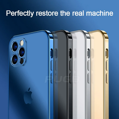 Luxury Electroplated Square Frame Silicone Case  for iPhone Series [11/12/13]