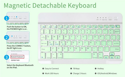 Luxury Protective Case for iPad Compo Multicolour Backlight Touch keyboard with Trackpad