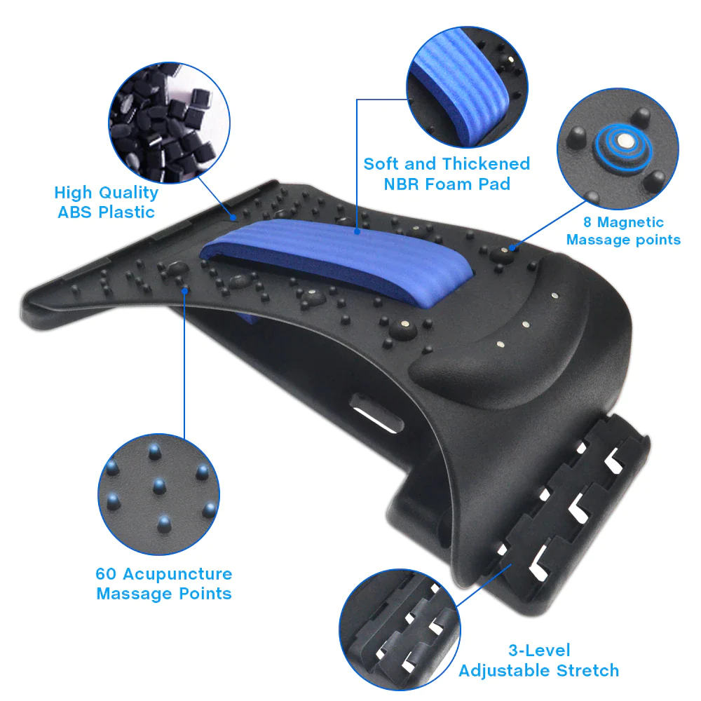 NeckStretch Magnetic Neck Stretcher with 3 Height Levels + Foam Board Option
