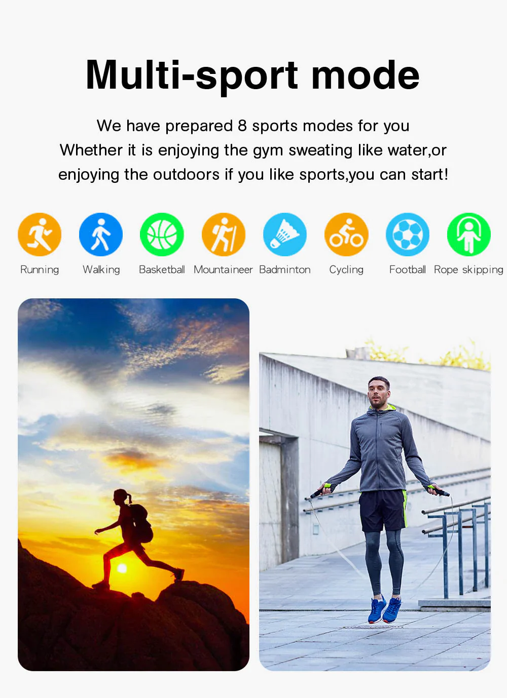 ACTIVE E1-2 Men Smart Watch and Sports Fitness Tracker for Android & IOS.