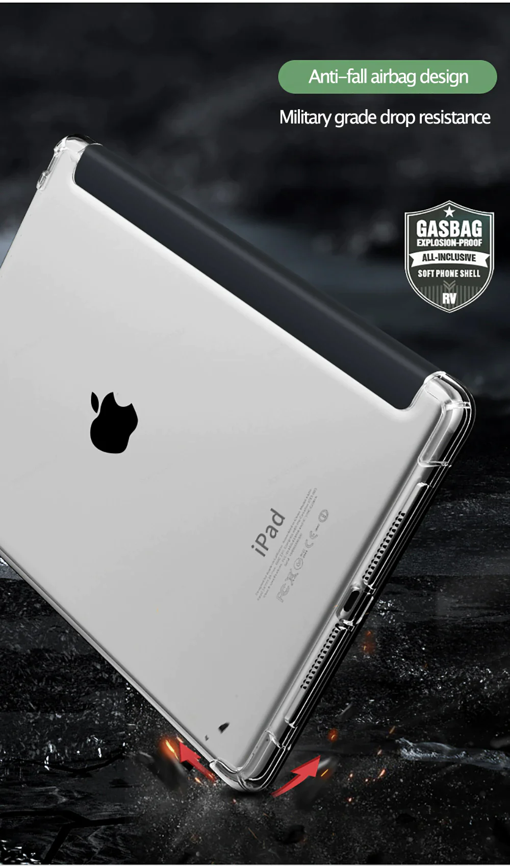 AUZONE Tri-Fold Transparent Case for Apple iPad Mini