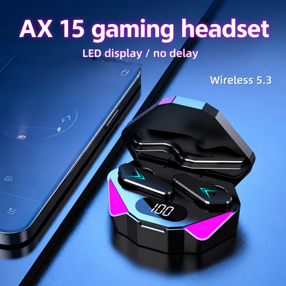 AX15 TWS Bluetooth Earbuds with LED Display & Mic