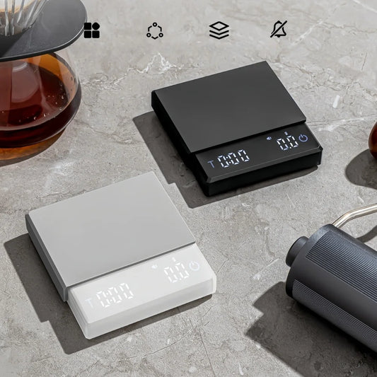 Mini coffee scale with silicone pad and LED display