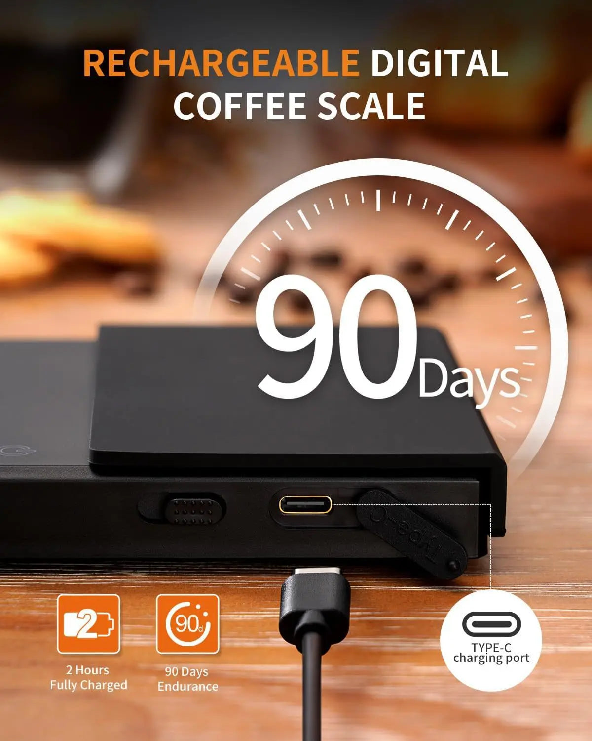 Mini Coffee Scale with Silicone Pad – 0.1g Precision, LED Display
