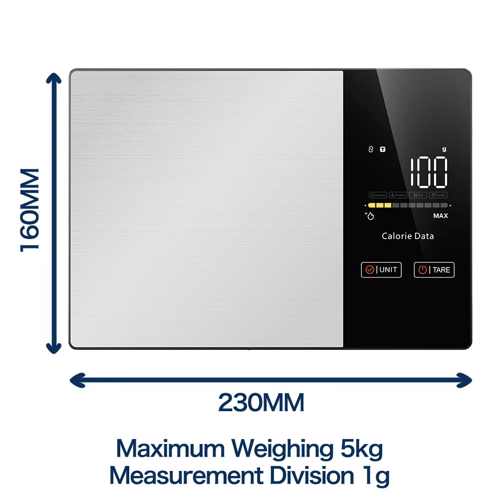 Fitdays Smart Nutrition Scale – Calories, Protein, Fat & Carbs, 5kg