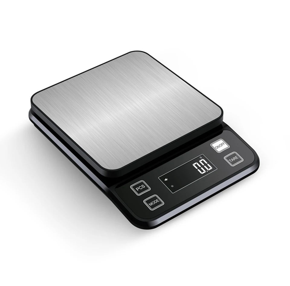Waterproof Stainless Steel Kitchen Scale – 3kg, 5kg or 10kg, 0.1g Display