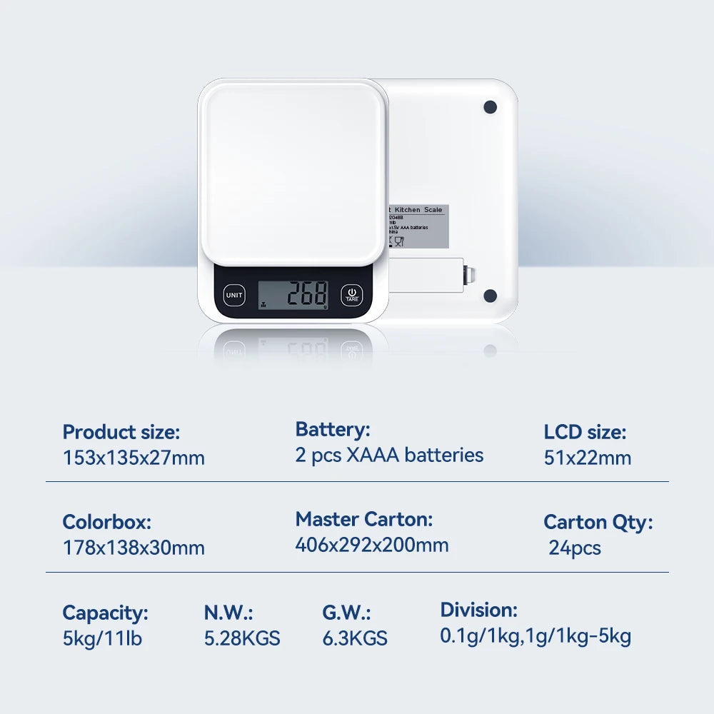 icomon Smart Nutrition Kitchen Scale with App – 5kg, 0.1g Precision