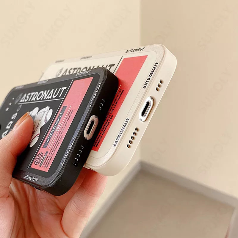 Luxury Astronaut Hand Lanyard Case For Samsung Galaxy S22 S23 Ultra S23 FE S21 S20 FE A52s A53 A32 A54 Silicon Soft Phone Cover