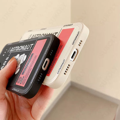 Luxury Astronaut Hand Lanyard Case For Samsung Galaxy S22 S23 Ultra S23 FE S21 S20 FE A52s A53 A32 A54 Silicon Soft Phone Cover
