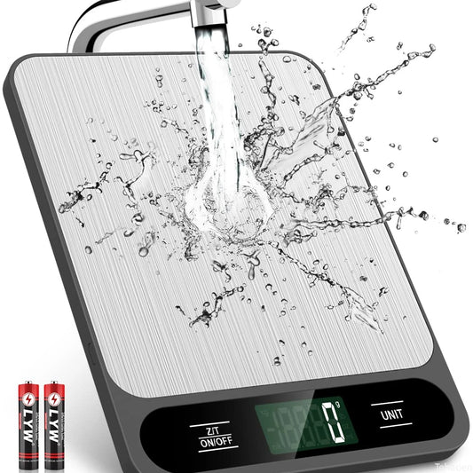Slim digital kitchen scale with LED display