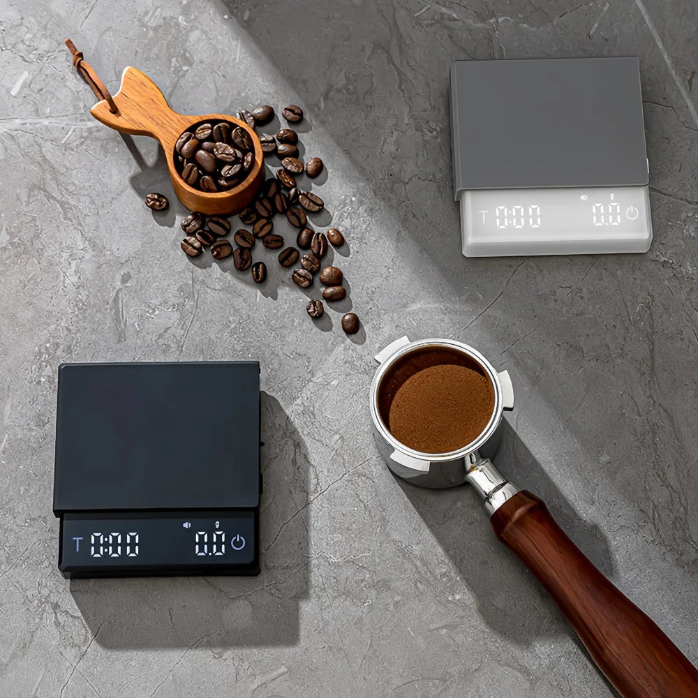 Mini Coffee Scale with Silicone Pad – 0.1g Precision, LED Display