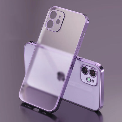 Luxury Electroplated Square Frame Silicone Case  for iPhone Series [11/12/13]
