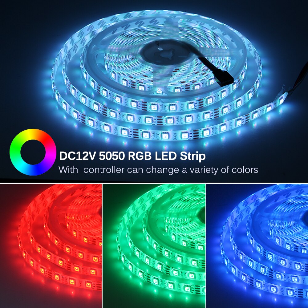 12V LED Strip Light 5m – 60 LEDs/m, Indoor or IP65 Outdoor