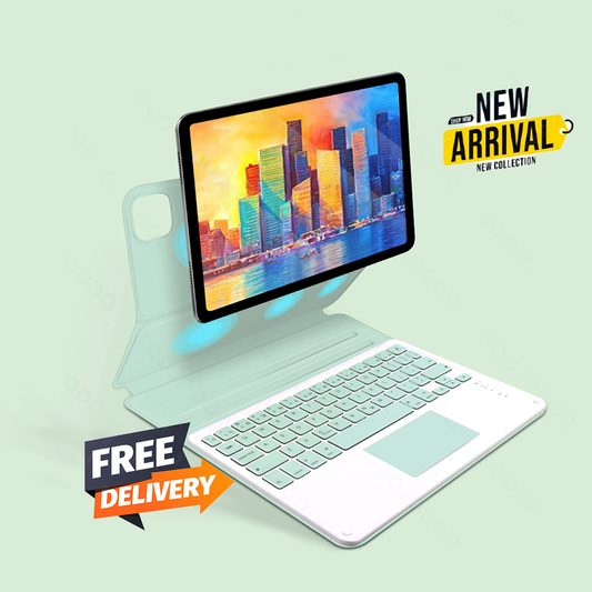 AZ1 Lightweight iPad Case with Laser Etched Keyboard support Apple Pencil Magnetic Charging.