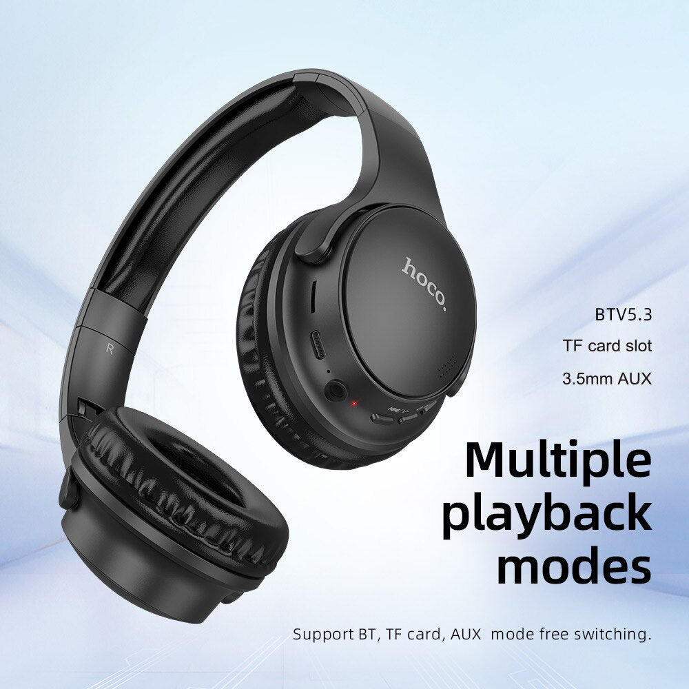 W40 Bluetooth 5.3 HIFI Stereo Sports Headphones – BLACK