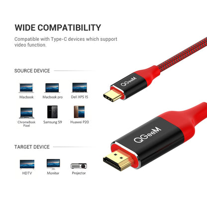 4K HDMI 60Hz Cable USB Type C to HDMI Adapter USB-C HDMI Thunderbolt 3 Converter.