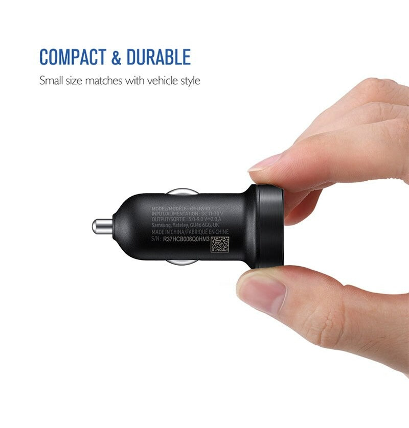 Samsung Car Charger 15W Fast Duel Charging with USB Type C Cable.